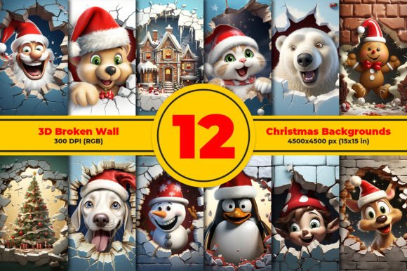 3D Broken Wall Christmas Backgrounds: A Designer's Guide
