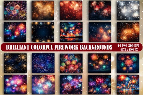 Brilliant Colorful Firework Backgrounds: Instant Festive Impact