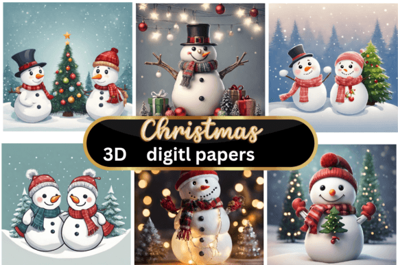Christmas Backgrounds- 3D Snowman: Elevate Your Holiday Projects