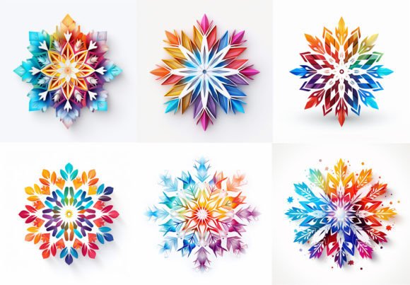 Colorful Snowflake Christmas Backgrounds for Holiday Design