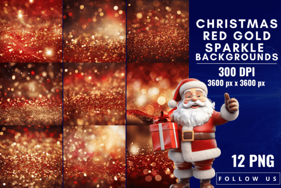 Dazzling Christmas Red Gold Sparkle Backgrounds for Festive Projects