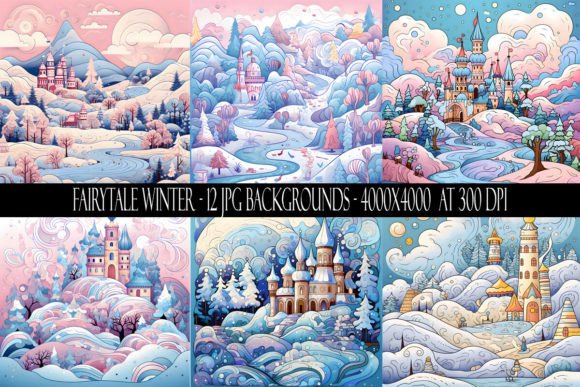 Enchanting Fairytale Winter Backgrounds for Creative Projects