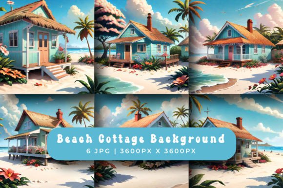 Floral Beach Cottage Realistic Backgrounds: A Design Escape