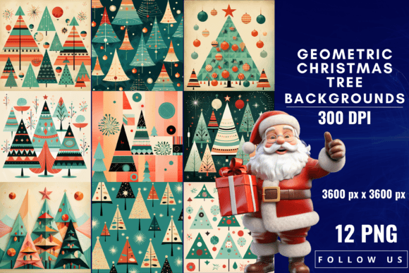 Geometric Christmas Tree Backgrounds: Modern Holiday Design