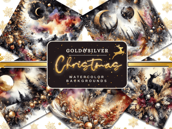 Gold & Silver Christmas Backgrounds: Elevate Your Festive Designs