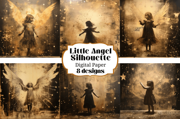 Little Angel Silhouette Backgrounds: A Design Asset for Layered Projects