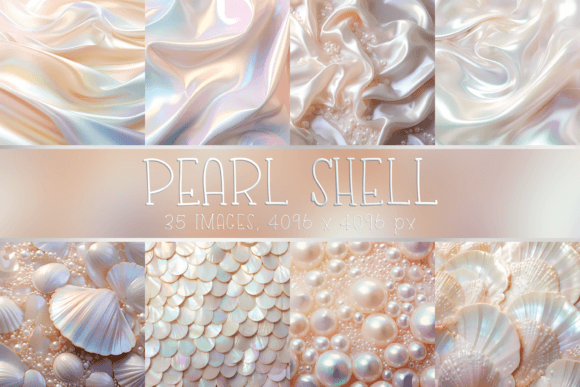Pearl and Shell Backgrounds: 35 Digital Papers for Your Projects