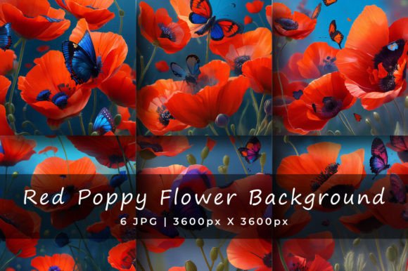 Red Poppy Flower Backgrounds: A Watercolor Set for Your Designs