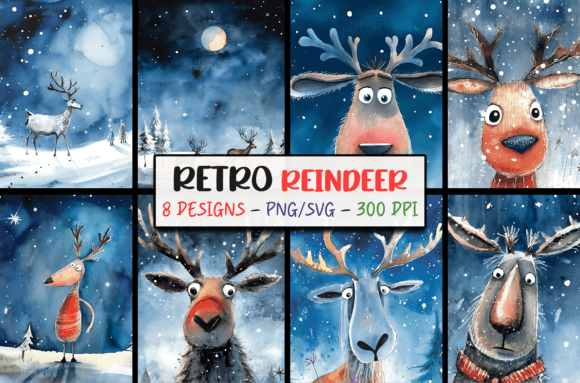 Retro Christmas Backgrounds Reindeer: A Nostalgic Design Asset