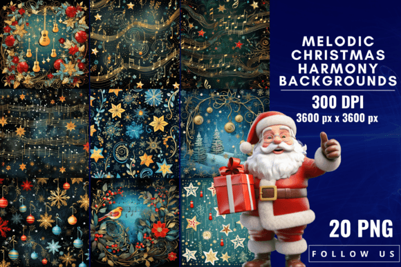 Visual Symphony: Melodic Christmas Harmony Backgrounds
